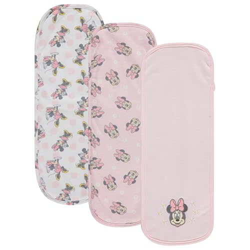 Disney Baby Burp Cloths 3 Pack – 100% Cotton – Mickey Mouse, Minnie Mouse, Winnie The Pooh, Dumbo – Soft & Absorbent Newborn Essentials for Boys & Girls