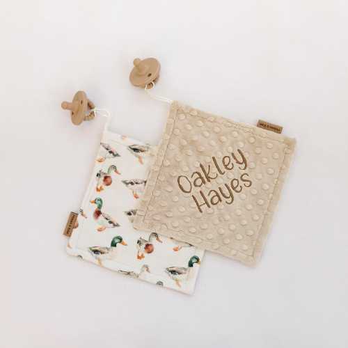 Mallard Duck Pacifier Clip Personalized, Pacifier Holder Lovey With Name, Binky Lovey, Duck Pacifier Lovey, Duck Baby Gift, Coming Home Gift