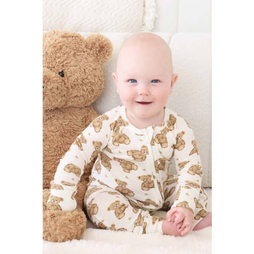 Beary Sweet Bamboo Waffle Convertible Zip Romper