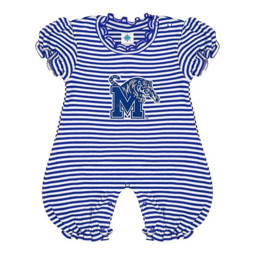 Creative Knitwear College Baby Striped Puff Sleeve Romper - Team Logo, Many Colors, for Girls (Newborn-12 Months)