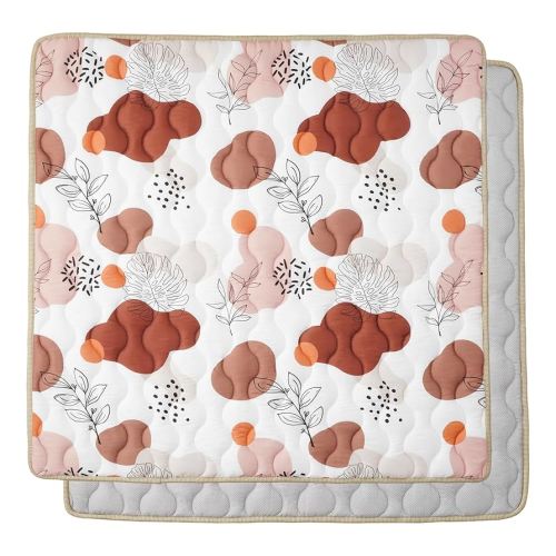 Bunnikins & Clover Baby Play Mats for Floor, 71"x59" Thicken Soft Play Mat, Foldable and Non Slip One-Piece Crawling Mat, Machine Washable Foam Play Mat for Baby, Toddlers Infants, Tummy Time