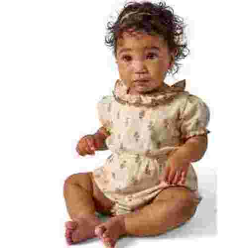 Modern Moments Baby Girl Ruffled Bubble Romper, Cotton, Sizes 0/3-24 Months