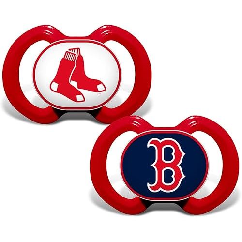 BabyFanatic Pacifier 2-Pack - MLB Boston Red Sox - Officially Licensed League Gear