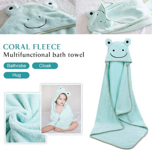 LNKOO Bamboo Hooded Baby Towel - Softest Hooded Bath Towel with Frog Ears for Babie, Toddler,Infant - Ultra Absorbent and Hypoallergenic, Natural Baby Towel Perfect for Boy and Girl 35*35inch