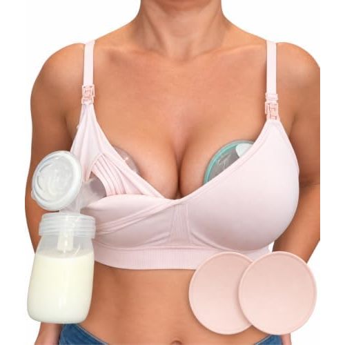 Simple Wishes Pumping Bra Hands Free, Nursing Bra for Breastfeeding