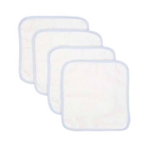 4 Pack Solid Baby Washcloths with Piping