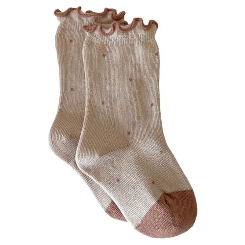 Lettuce Edge Socks, Dainty Dot Rose