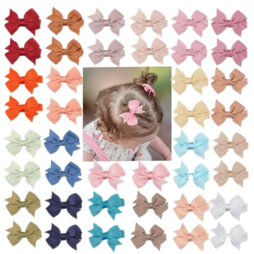 CÉLLOT Hair Clips for Girls - 42PCS Fully Lined Hair Bows Alligator Clips for Toddlers, Infants, Kids, 21 Color Pairs