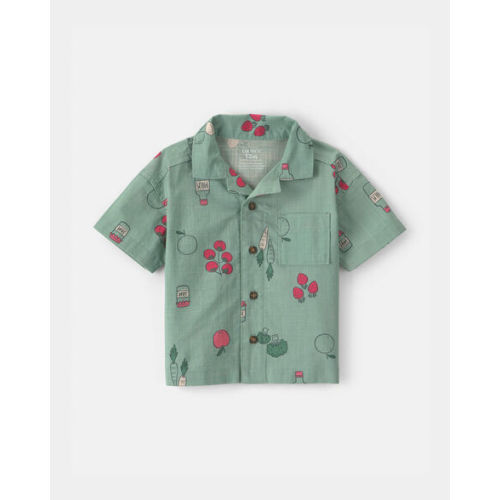 Baby Boy Veggie Fruit Short-Sleeve Button-Down Shirt - Green | Carter's