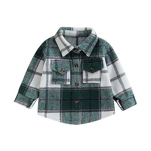 MERSARIPHY Baby Boy Flannel Shirt Toddler Plaid Shirt Baby Button Down Jacket Coat Infant Fall Outfits