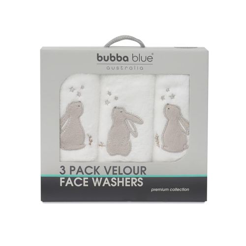 Bubba Blue Bunny Dream Facewashers (Pack of 3)