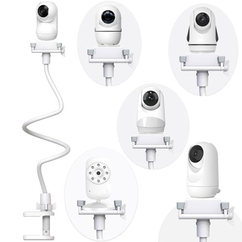 Baby Camera Monitor Mount Flexible Holder Stand Compatible with Momcozy,HelloBaby HB6550/HB65/HB66/HB6560/iFamily,Blemil,GoodBaby,OKAIDI,ANMEATE, Infant Optics Cameras and with 1/4" Cameras Clip Mount