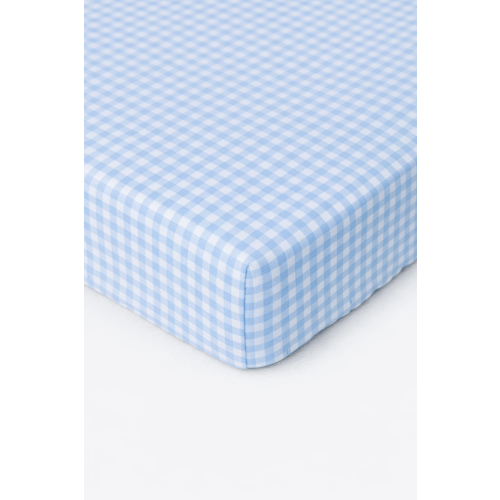 Midnight Blue Gingham Crib Sheet