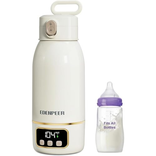 Portable Bottle Warmer for Travel, Fast Baby Bottle Warmer Portable with Precise Temperature Control, 17 OZ Milk Warmer, Leak-Proof Cordless Breastmilk Warmer, Fits Most Baby Bottles for On the Go