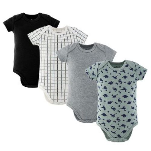 The Peanutshell Dino Boy Baby Bodysuits, Cotton Baby Boy Clothes, 4 Pack