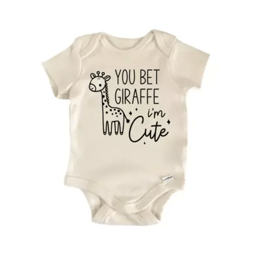 You Bet Giraffe Animal Safari Baby Boy Girl Clothes Bodysuit Cute Newbornrn Cute Baby Onesie, BABY BODYSUIT LAT 4424