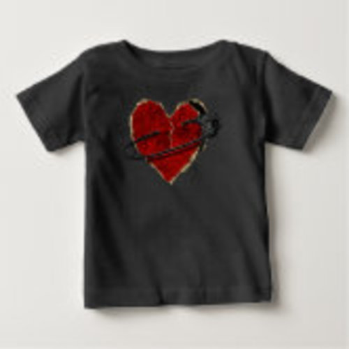 Safety Pin Heart Punk Rock Emo Goth Classic Baby Bodysuit | Zazzle