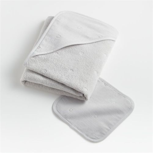 White Organic Turkish Cotton Baby Towel Gift Set