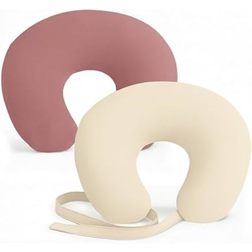 Termichy Nursing Pillow Covers for Feeding: 2-Pack Soft Replacement Cover for Boppy with Adjustable Waist Strap - Machine Washable for Breastfeeding