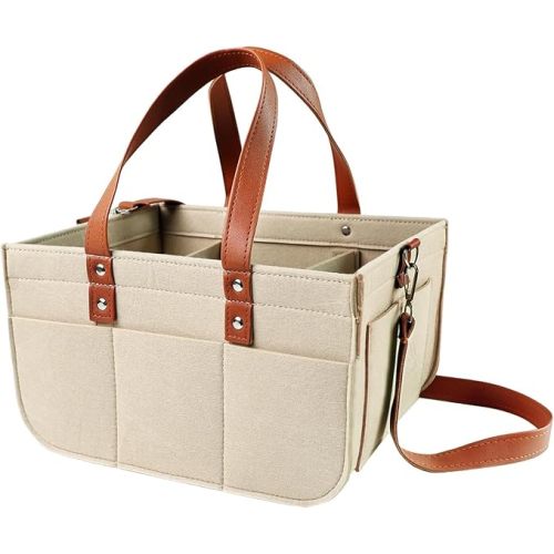 Baby Nappy Caddy, Large Diaper Caddy Organizer, Storage Basket for Babies, Portable Holder Tote Bag for Changing Table Car Travel Newborn Essentials .Baby Gift Accessories