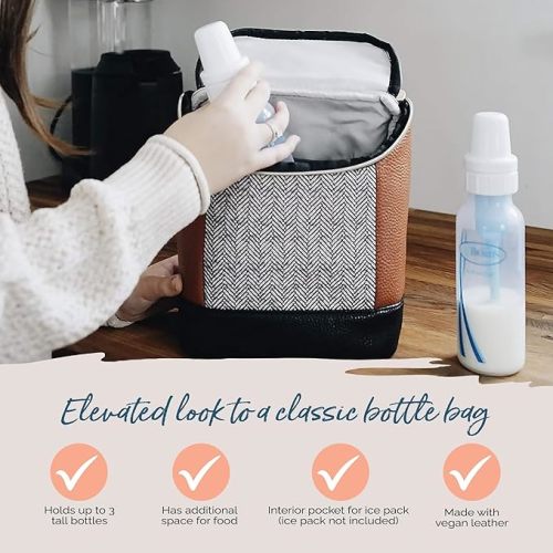 Itzy Ritzy Insulated Bottle Bag, Coffee and Cream
