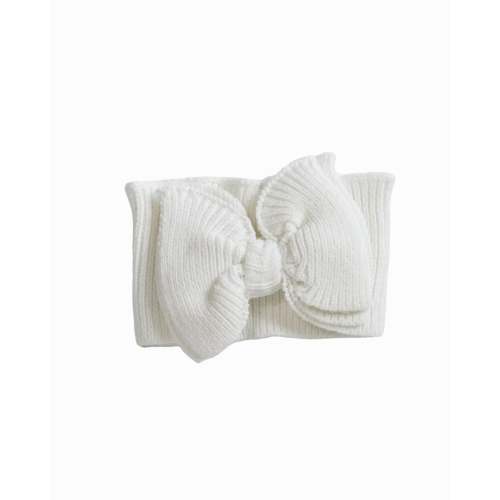 Ribbed Knit Bow Headband - Cloud