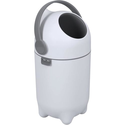 15L Diaper Pail with Airtight Lid, Odor Control Diaper Bin for Nursery, Holds Up to 16 Diapers, Easy Clean Plastic Trash Can for Baby Diapers, Multi-Scene Use White