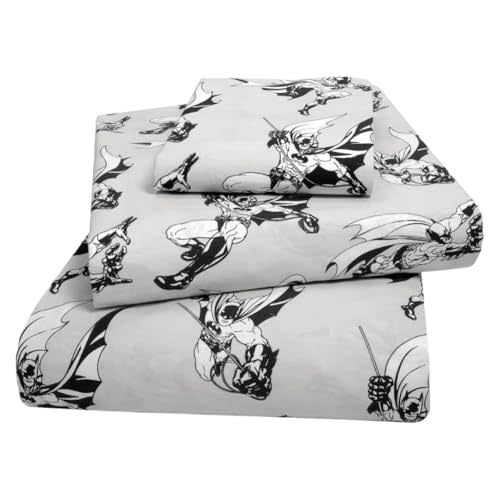 Batman Kids Luxury Bedding Super Soft Premium Cotton 3 Piece Sheet Set, Twin, (Officially Licensed Product) by Franco