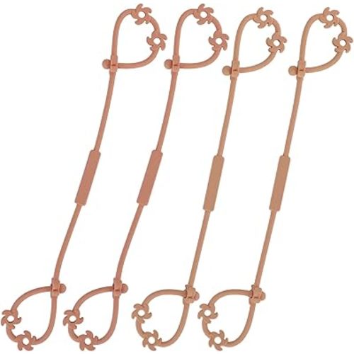 Toy Safety Straps, Food Grade Silicone Pacifier Clips Sippy Cup Strap Stretchable Adjustable for Strollers, High Chair, Cribs, Hanging Baskets, 4 Pack (Muted x2 / Apricot x2)