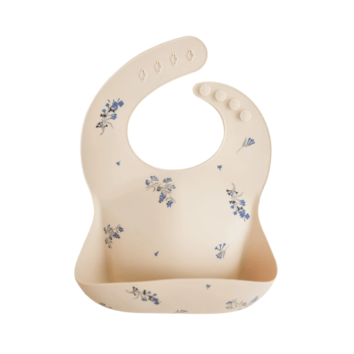 Silicone Bib (Lilac Flowers)
