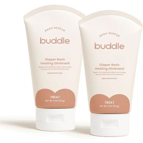 Buddle Rash Rescue Diaper Rash Ointment, 40% Zinc Oxide, 4oz, 2-Pack