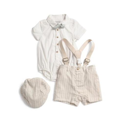 Newborn Boys 2pc Bodysuit With Striped Suspenders Set With Hat | Baby Boys (0-24m) | TJ Maxx