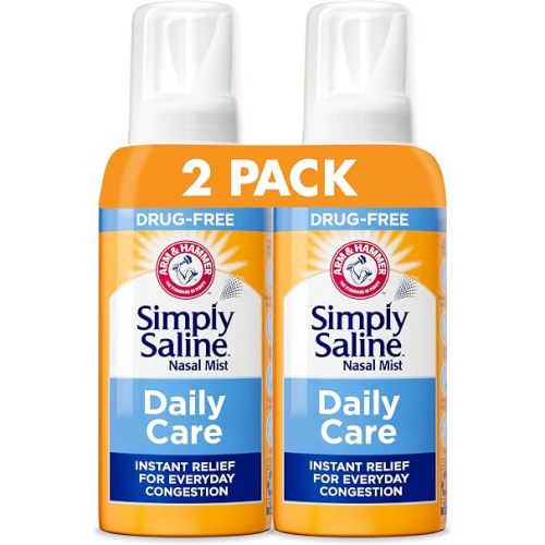 ARM & Hammer Simply Saline Daily Care Nasal Mist, 4.4 oz, 2-Pack