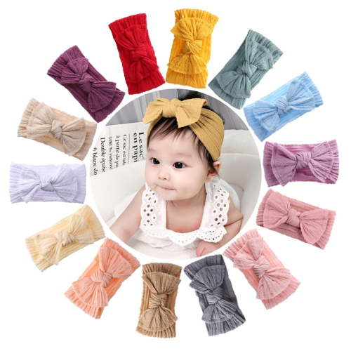 Baby Nylon Headbands Hair Bows Elastics Handmade Hair Accessories for Baby Girls Babies Newborn Infant Toddler 0-3 0-6 6-12 Months