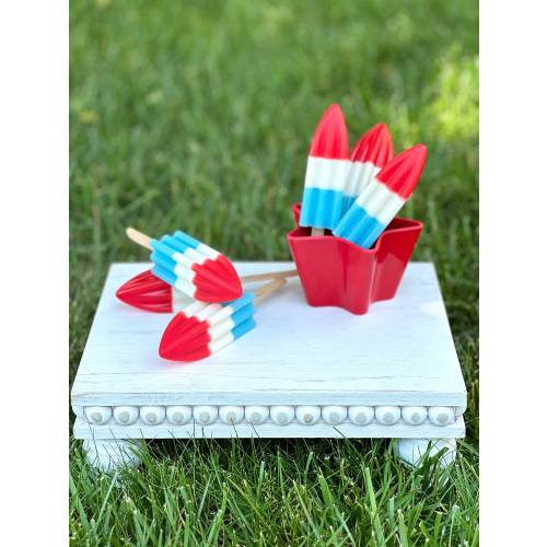 Fake Patriotic Popsicle, Fourth of July Popsicle, Patriotic Decor, Bomb Pop Ice Pop, July 4th Dessert, July Fourth Tier Tray