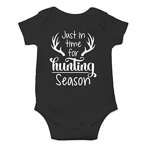 Belle Homie Just In Time For Hunting Season - Funny Baby Essentials Bodysuit - Cute Newborn Girl Clothes