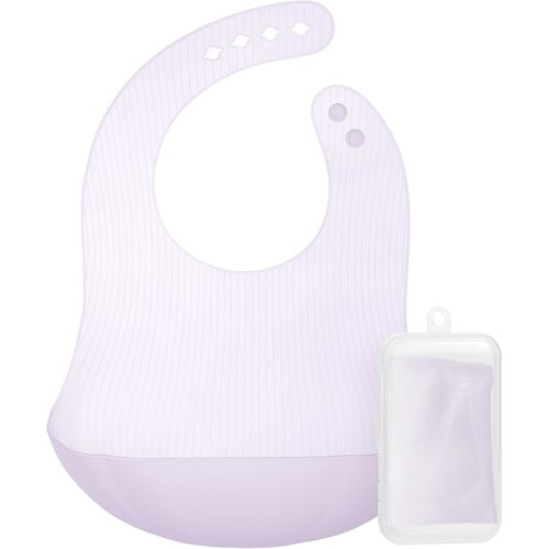Olababy Fold N Go Silicone Baby Bib w Travel Case | Lightweight Design Eases Pressure Bruising for Infants & Toddlers