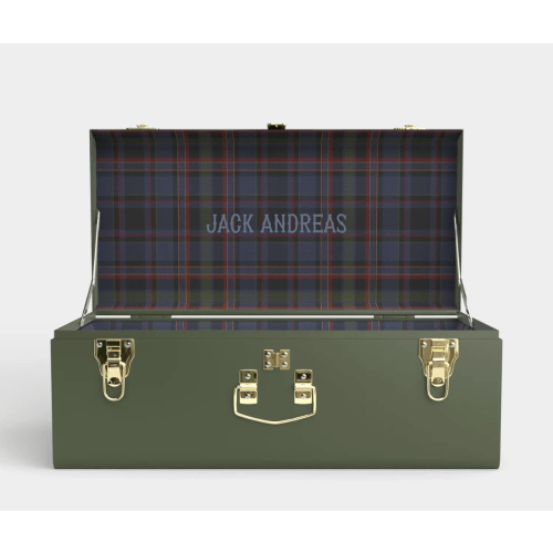 Petite Trunk - Green - PK Plaid / Embroidery