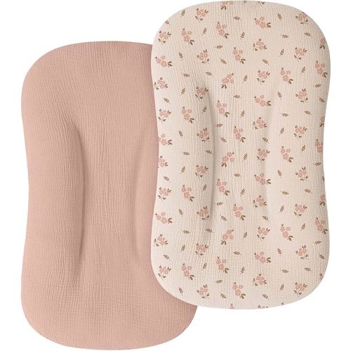 Mi Flor Muslin Baby Lounger Cover 30.7"x20" – Snug Fit for Snuggle Me Organic Infant Lounger – Ultra Soft, Breathable, CPC Certified, Non-Shrink