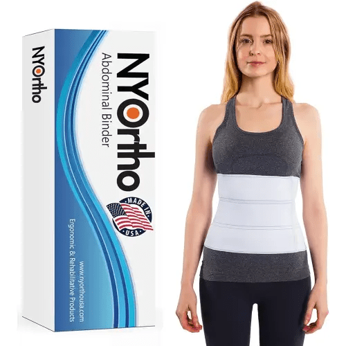 NYOrtho Post Surgery Abdominal Binder - Waist Support Belt for Men & Women - Postpartum Belly Band - Tummy Tuck Compression Garment - MADE IN USA (30" - 45") 3 Panel - 9"