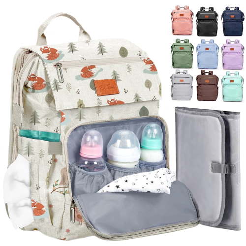PILLANI Baby Diaper Bag Backpack - Large Bag for Boys & Girls, Waterproof Diaper Backpack - Travel Diaper Bags w/Changing Pad, Baby Registry Search & Shower Gifts - Essentials Must Haves Newborn Stuf