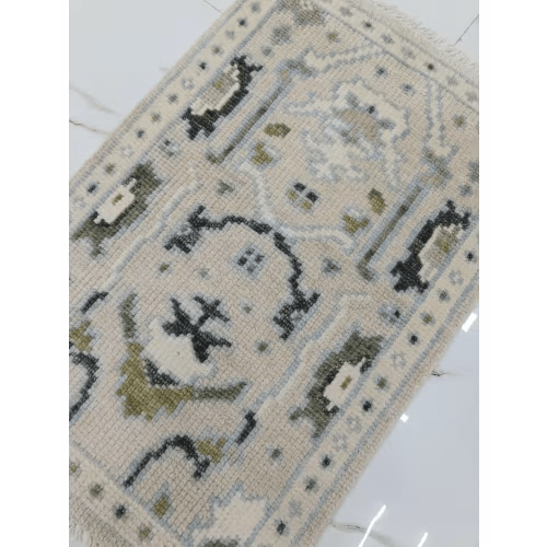 Cream Oushak Rug: Hand Knotted New Zealand Wool, Turkish Style 12x14
