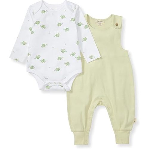 Burt's Bees Baby Unisex Baby 100% Organic Cotton Jumpsuit and Bodysuit Set