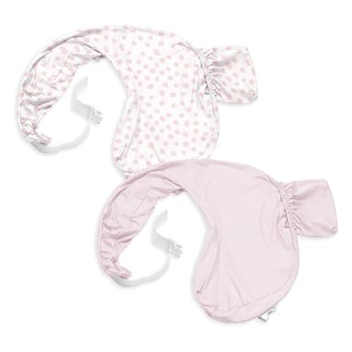 Soft Nursing Pillow Cover: Compatible with My Brest Friend Breastfeeding Pillow, 2-Pack Stretch Replacement Slipcovers with Side Pocket & Adjustable Strap, Machine Washable, Pillow Not Included