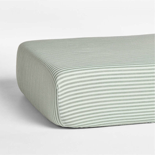 Striped Organic Cotton Gauze Baby Crib Fitted Sheet