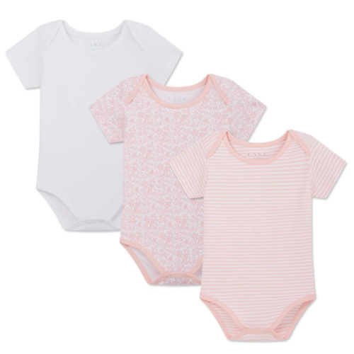 LAKE | Baby | Pima Cotton Pajamas | English Rose Multi Baby Bodysuit Bundle