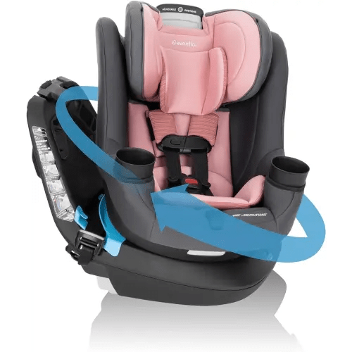 Evenflo REO by Revolve360 Rotating 2-in-1 Convertible Car Seat, 360 Degrees, Infant to Toddler, Forward and Rear Facing, Compact Design, One-time Install (Lenox)