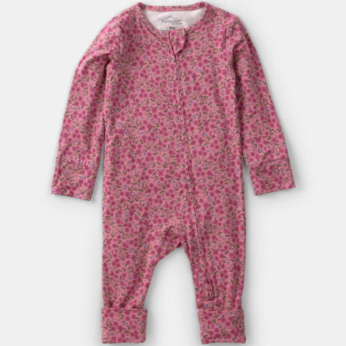 Baby Girl Floral PurelySoft™ 2-Way Zip Sleep & Play Pyjamas - Pink | Carter’s Oshkosh Canada