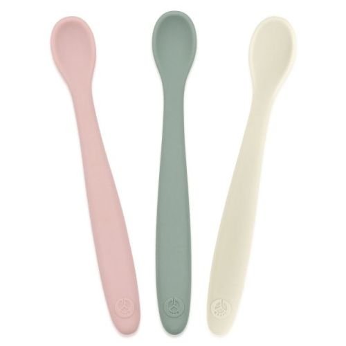 WeeSprout Silicone Baby Spoons, First Stage Infant Feeding Utensils With Soft-Tip, Set of 3