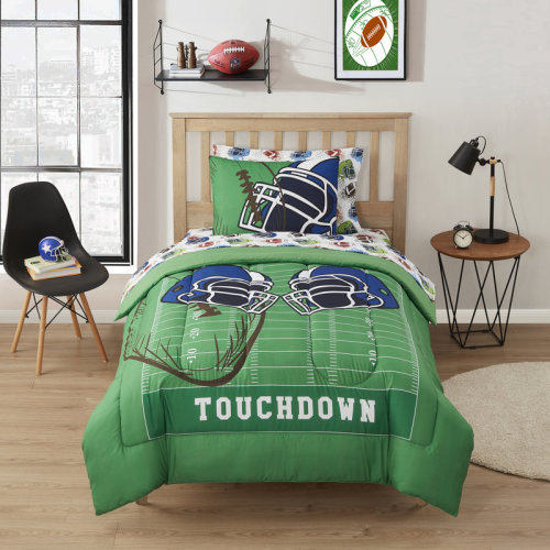 Sweet Home Collection Kids Football Printed Bed in a Bag Comforter & Sheet Set & Reviews | Wayfair